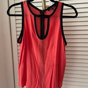 Nanette Lepore Coral and Black Tank Top size 8